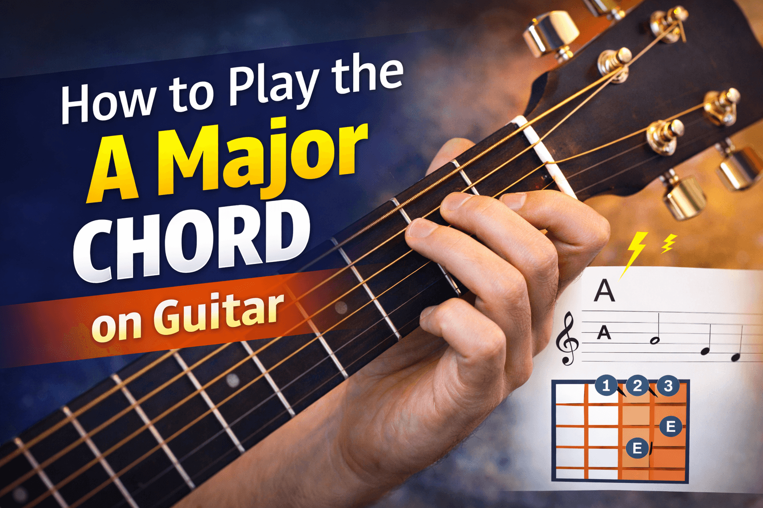 How to Play the A Major Chord on Guitar (Shapes, Notes & Theory)