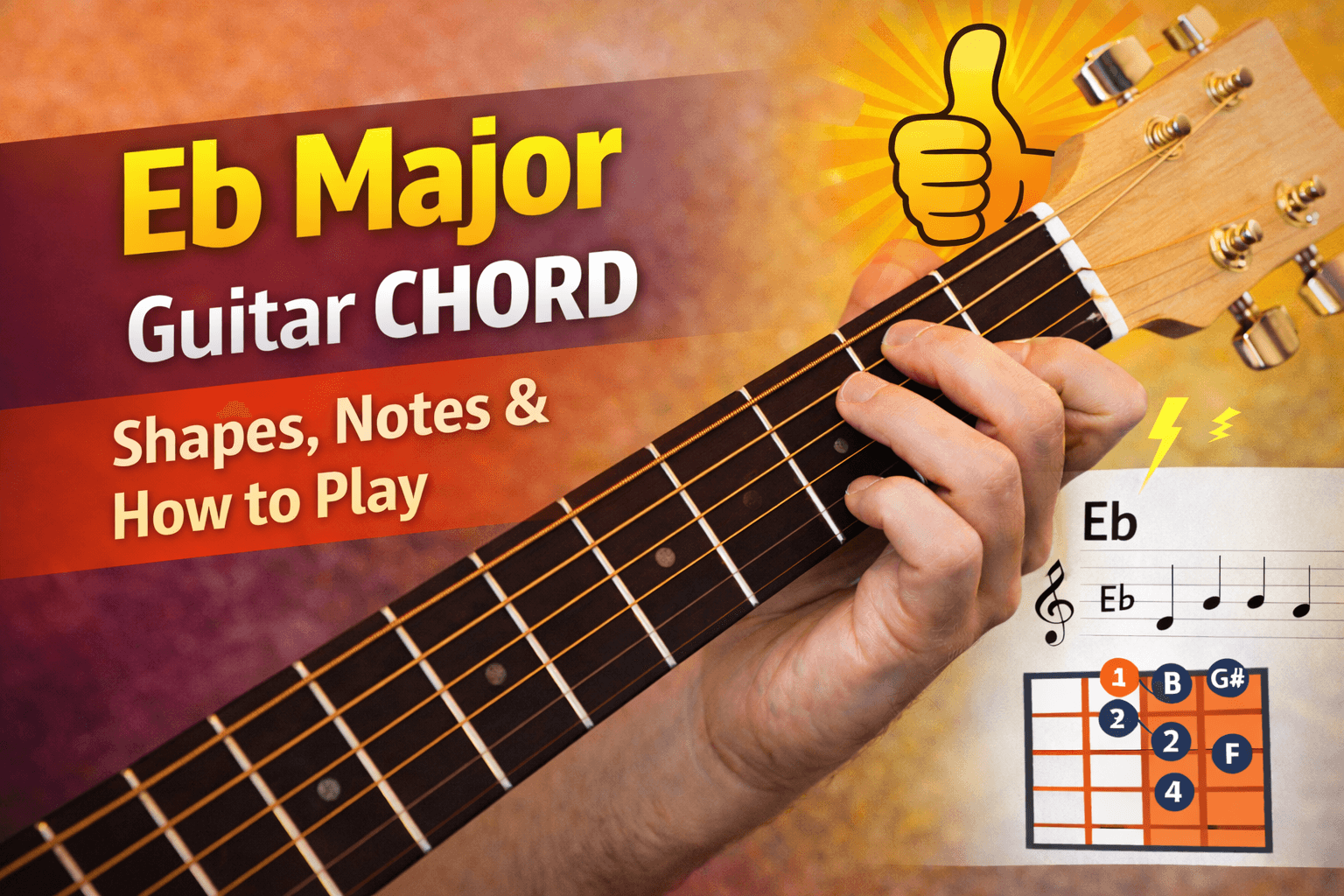 Eb Major Guitar Chord: Shapes, Notes & How to Play