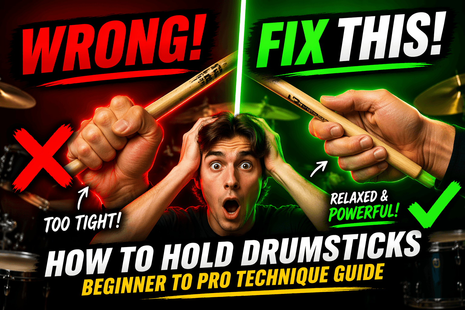 how to hold drumsticks correctly