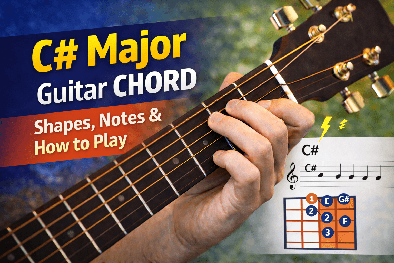 C# Major Guitar Chord: Shapes, Notes & How to Play