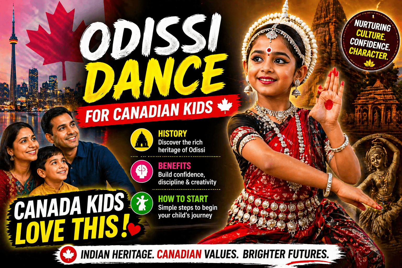 Odissi dance classes online Canada kids
