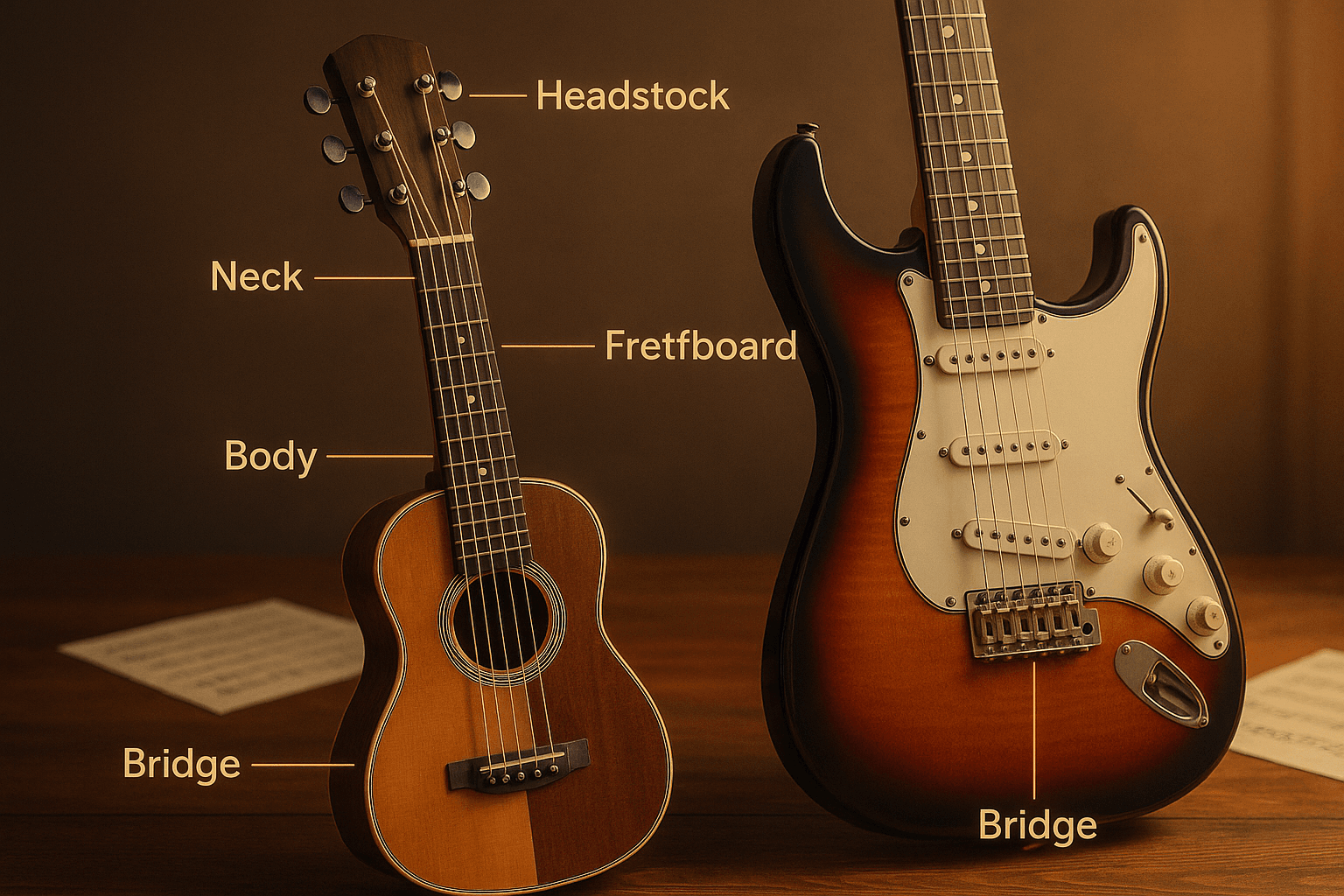 guitar parts and functions
